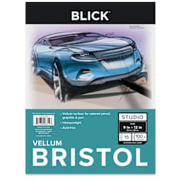 Blick Bristol Pad - 9" x 12", Vellum, 15 Sheets, front cover