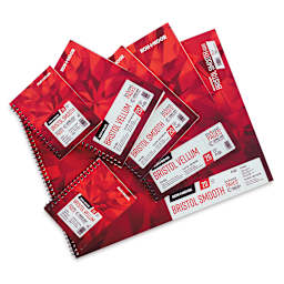 Koh-I-Noor Bristol Pads - Various sizes of pads shown stacked
