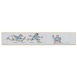 Aitoh Silver Paper Shikishi Boards - 2-1/5" x 14-1/4", Pkg of 3, front of board, finished artwork