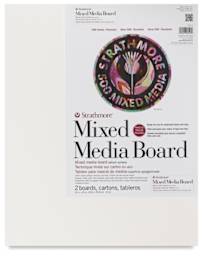 Strathmore 500 Series Mixed Media Boards - Front of package of 2 16"x20" Boards