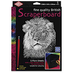 Essdee Black Pre-Inked Scraperboard - Pkg of 5, 9" x 12" - front of packaging