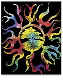 Scratch-Art Scratch-Lite "Stained Glass" Sheets - Artwork of Tree and flames