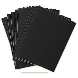 Now You See It Scratch and Reveal Art Paper - Rainbow Splash, Pkg of 12 Sheets, fanned out