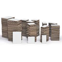Ampersand Clayboard - Components of 10 lb package of assorted sizes shown in stacks
