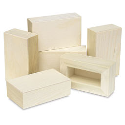 American Easel Painting Panel Pack - 3" x 5" x 1 5/8", Wood, Deep, Pkg of 6