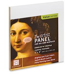 Ampersand Value Series Artist Panel - Textured, 6" x 6", 3/4" Cradle