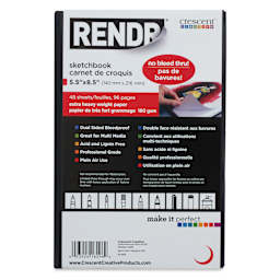 Crescent Rendr Hardbound Sketchbook - 5-1/2" x 8-1/2", front cover