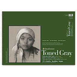 Strathmore 400 Series Recycled Toned Sketch Pad - 18'' x 24'', 24 Sheets, Cool Gray