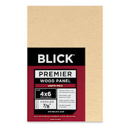 Blick Premier Wood Panel - 4" x 6", 7/8" Traditional Profile, Cradled