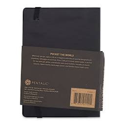 Pentalic Traveler Draw Pocket Journal - 6" x 4", Black Paper, Black Cover, 160 pages