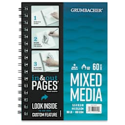 Grumbacher Mixed Media In & Out Pad - 8-1/2" x 5-1/2", 60 sheet 