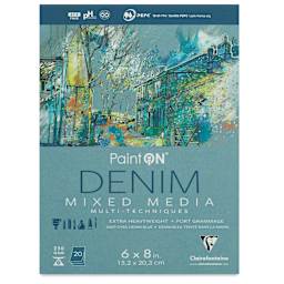 Clairefontaine PaintOn Mixed Media Pad - Denim, 6" x 8", 20 Sheets (front cover)