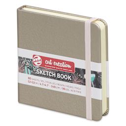 Talens Art Creations Sketchbook - Metallic Pink Champagne, 4.7" x 4.7" (side view)