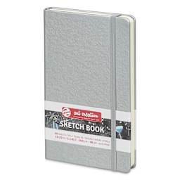 Talens Art Creations Sketchbook - Metallic Shiny Silver, 8.3" x 5.1" (side view)