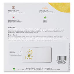 Viviva Hardbound Sketchbook - Ivory, 7-1/2" x 7-1/2", 120 lb (back of packaging)