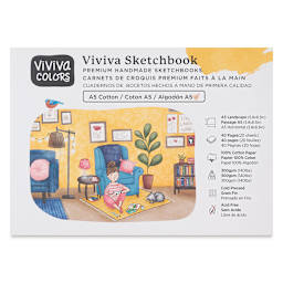 Viviva Hardbound Sketchbook - Natural White, 5-3/4" x 8-1/4", 140 lb (front of package)