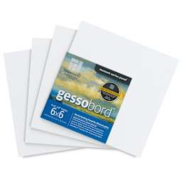 Ampersand Gessobord - 6" x 6", 1/8" Flat, Pkg of 4