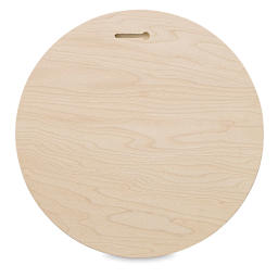 Art Boards Natural Maple Panels - Back view of Round panel showing keyhole for hanging