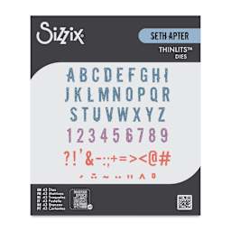 Sizzix Thinlits Dies - Set of 43, Typography by Seth Apter front of packaging