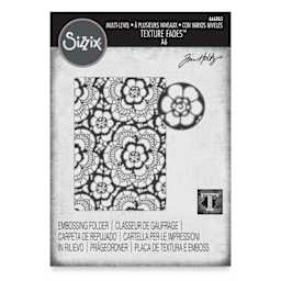 Sizzix Multi Level Textured Impressions Embossing Folder - Vault Lace, 4-1/2" x 6-1/2" front of packaging