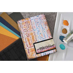 Sizzix Multi Level Textured Impressions Embossing Folder - Dot Matrix, 4-1/2" x 6-1/2" showing completed project