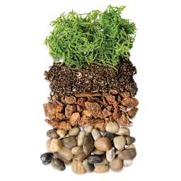 DIY Terrarium Jar Kits - Components of Newport Terrarium laid out in rows