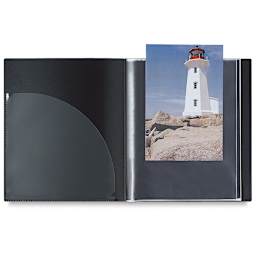 Itoya Original Art Profolio - 8-1/2" x 11", Black, Portrait, 24 Pages, open