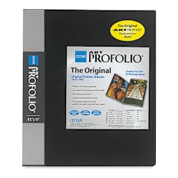 Itoya Original Art Profolio - 8-1/2" x 11", Black, Portrait, 24 Pages