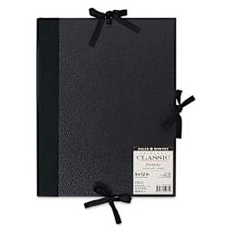 Cachet Deluxe Portfolio With Flaps - 9" x 12", Black, front cover