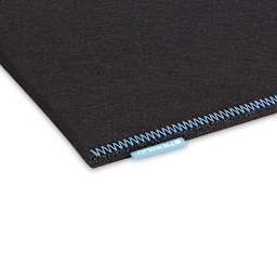 Itoya Profolio Midtown Bag - Closeup of corner of Black bag showing contrast stitching