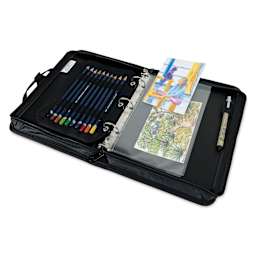 Guerrilla Sketcher SketchBuddy Binder, open with supplies, supplies not included