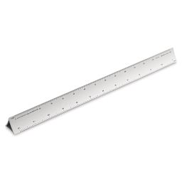 Alumicolor Hollow Triangular Drafting Scale - Hollow Metric Architect Scale shown at angle