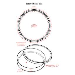 ArtBin Slime Box (sketch of box with corresponding measurements)