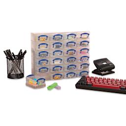 Desktop Craft Organizer - Clear, 24 Boxes with assorted office supplies, supplies not included