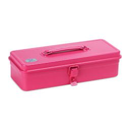 Toyo Trunk Shape T-320 Toolbox - Shocking Pink, 12.5" x 4.9" x 3.3"