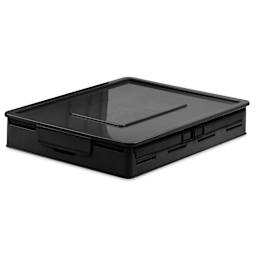Storex Folding Storage Crate - Angled view of single set up Crate
