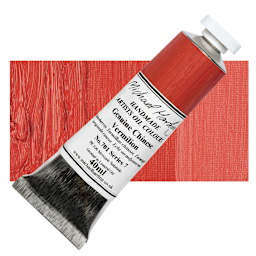 Michael Harding Artists Oil Paint - Genuine Chinese Vermilion, 40 ml tube and swatch