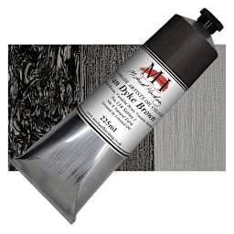 Michael Harding Artists Oil Paint - Van Dyke Brown, 225 ml tube and swatch