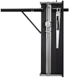 Logan 850 Platinum Edge Mat Cutter - Top view showing extended squaring arm and cutting head