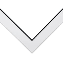 Blick Double Mat - Smooth White/Smooth Black, 16" x 20" (12" x 16" opening) corner