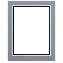 Blick Double Mat - Bar Harbor Gray / Smooth Black, 8" x 10" (5" x 7" opening)