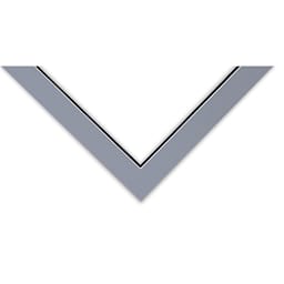 Blick Double Mat - Bar Harbor Gray / Smooth Black, 16" x 20" (11-3/4" x 15-3/4") opening, corner