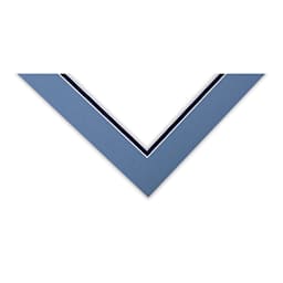 Blick Double Mat - Biscay Blue / Newport Blue, 9" x 12" (5-1/2" x 8-1/2" Opening) corner