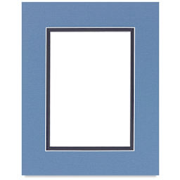 Blick Double Mat - Biscay Blue / Newport Blue, 8" x 10" (4-1/2" x 6-1/2" Opening)