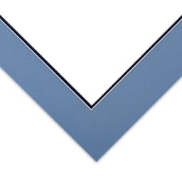 Blick Double Mat - Biscay Blue / Newport Blue, 16" x 20" (13-1/2" x 17-1/2" Opening), corner