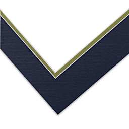 Blick Double Mat - Newport Blue / Green Pear, 11" x 14" (7-1/2" x 9-1/2" Opening) corner