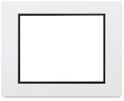 Crescent Select Conservation Solids Pre-Cut Double Mats - Front view of White/Black Mat
