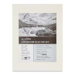 Crescent Select Conservation Solids Pre-Cut Mat - Antique White, 4 ply, 18" x 24"