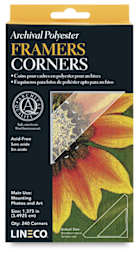 Lineco Archival Mounting Corners - Front view of package of 240 Framers Corners
