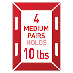 4 Medium Pairs Holds 10 lbs